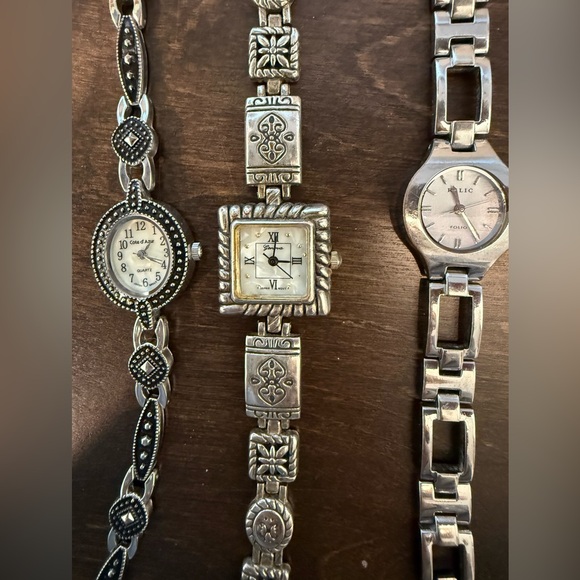 Accessories - Watch Bundle Relic, Geneva, & Cote d’Azur Silver Tone Bracelet Watches